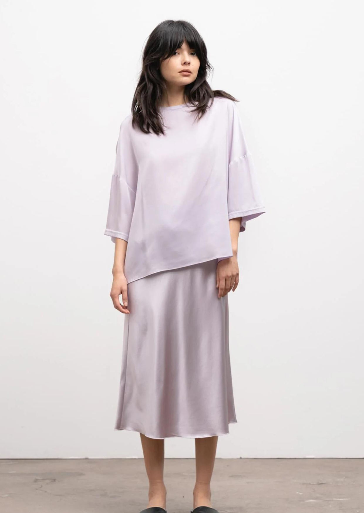 Ahlvar Gallery hana satin skirt Lavender 