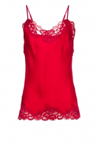 Gold Hawk floral lace cami lipstick red 