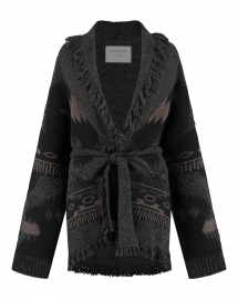 Deblon Ymke Cardigan Dusk brown black sand 