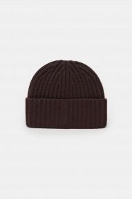 Closed Knitted hat Cinder brown 