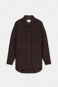 Closed Oversize shacket Mahagony brown 