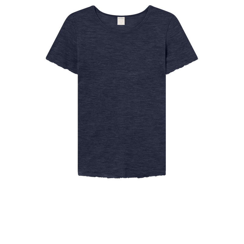 by basics t-shirt r-neck s/s midnight blue melange  