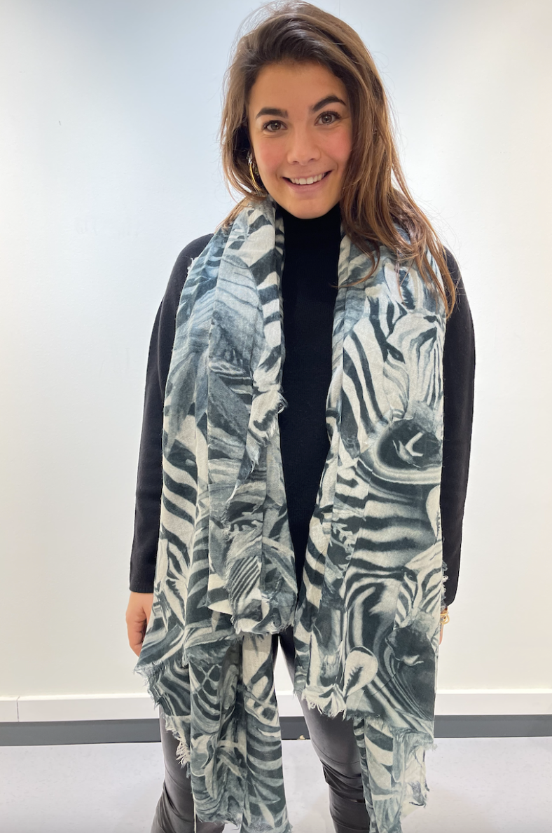 Bianca van Leur Shawls zebra print shawl zebra 