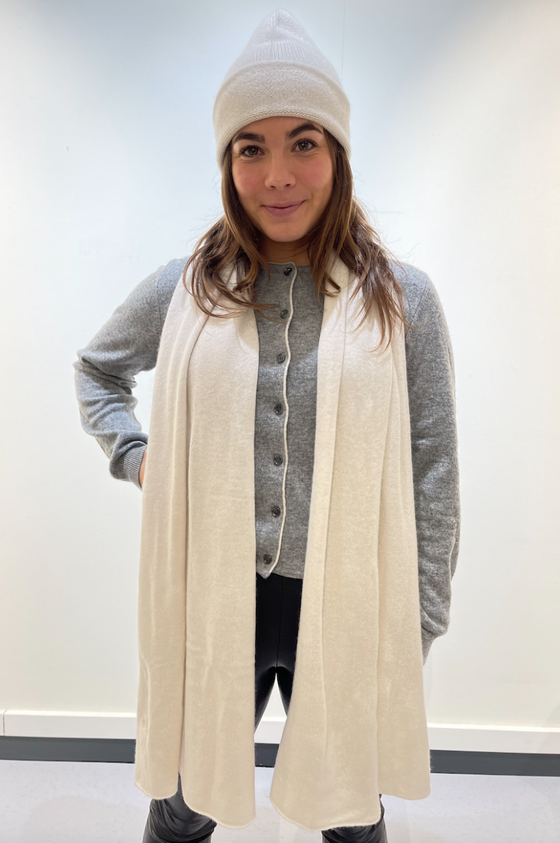 Allude 100% cashmere scarf - off-white 