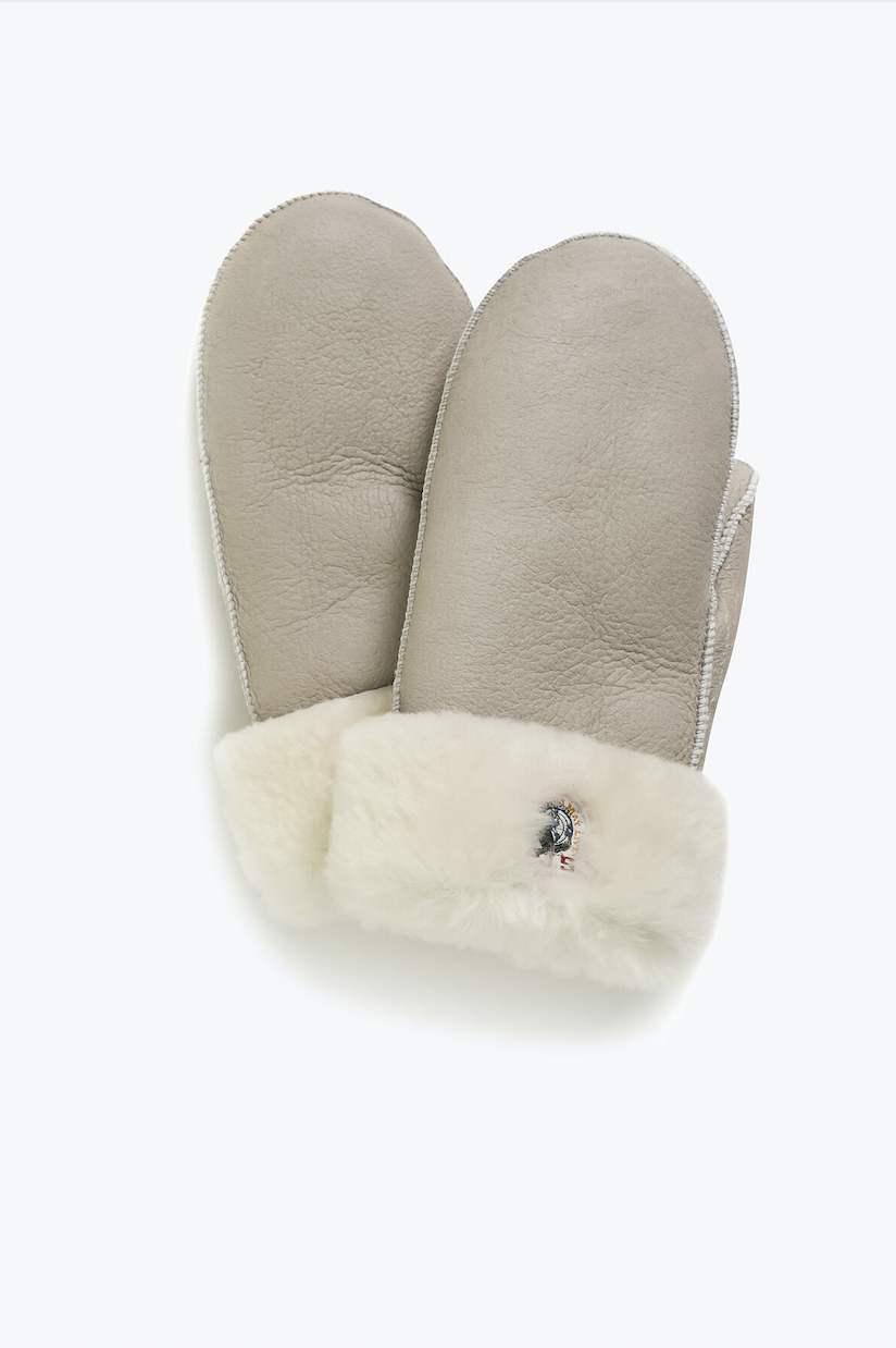 Parajumpers shearling mittens  stone 