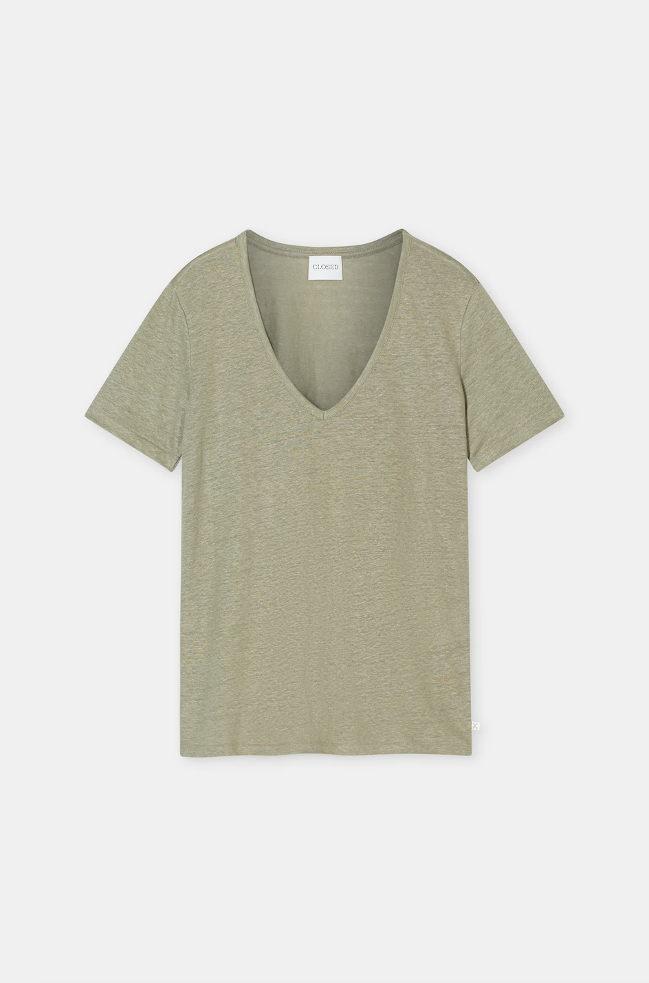 Closed V-neck chino green 