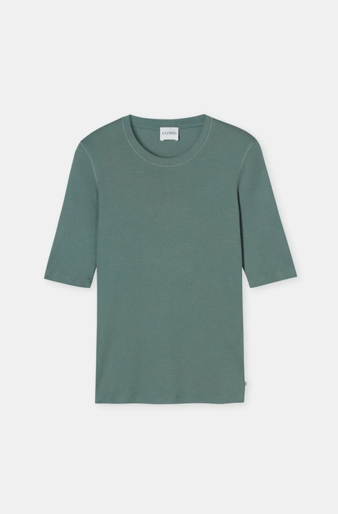 Closed crewneck shortsleeve Faded green  