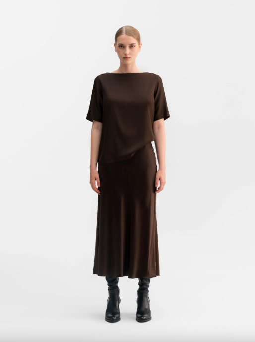 Ahlvar Gallery Yoli silk blouse Dark brown 