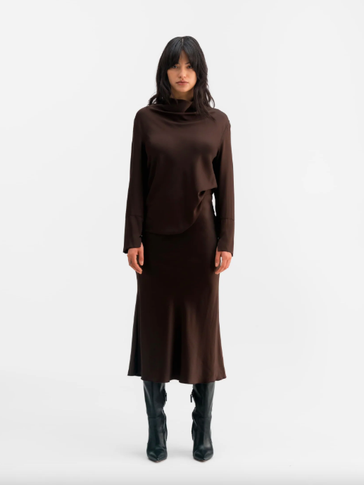 Ahlvar Gallery Ayumi silk blouse Dark brown 
