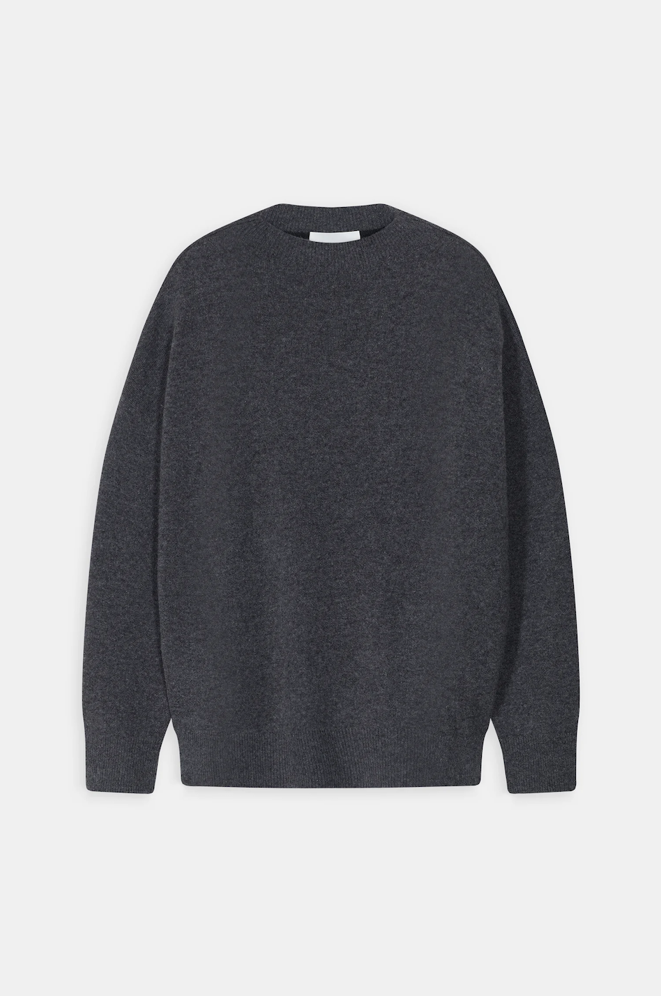 Closed High neck long sleeve dark grey melange  