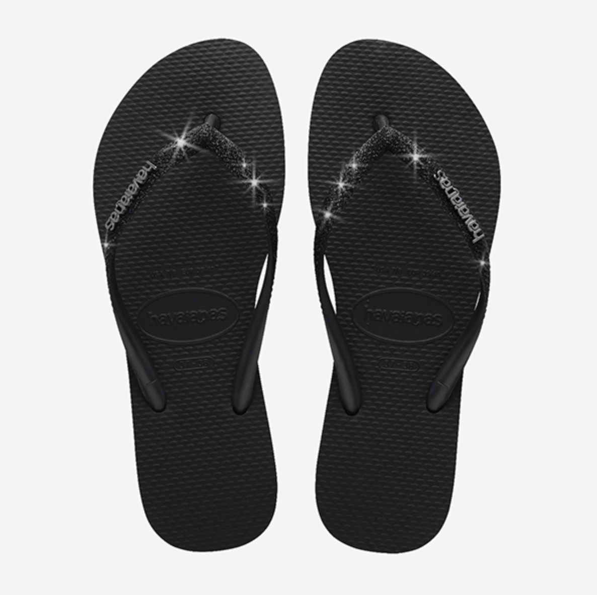 Havaianas Slim gliter black/black 