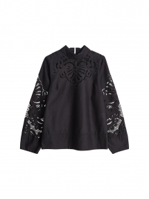By Malene Birger Carmamilla cotton-blend blouse black 