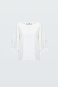 SET Fashion casual organic cotton blouse - bright white 