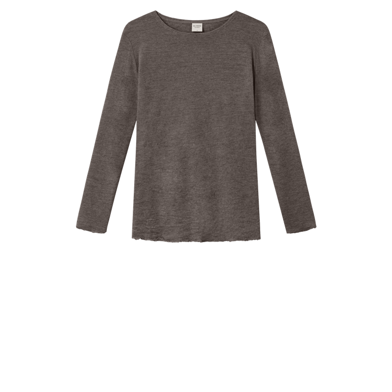 by basics Shirt R-neck l/s Earth Melange 