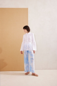 120% lino Pants with print washed 