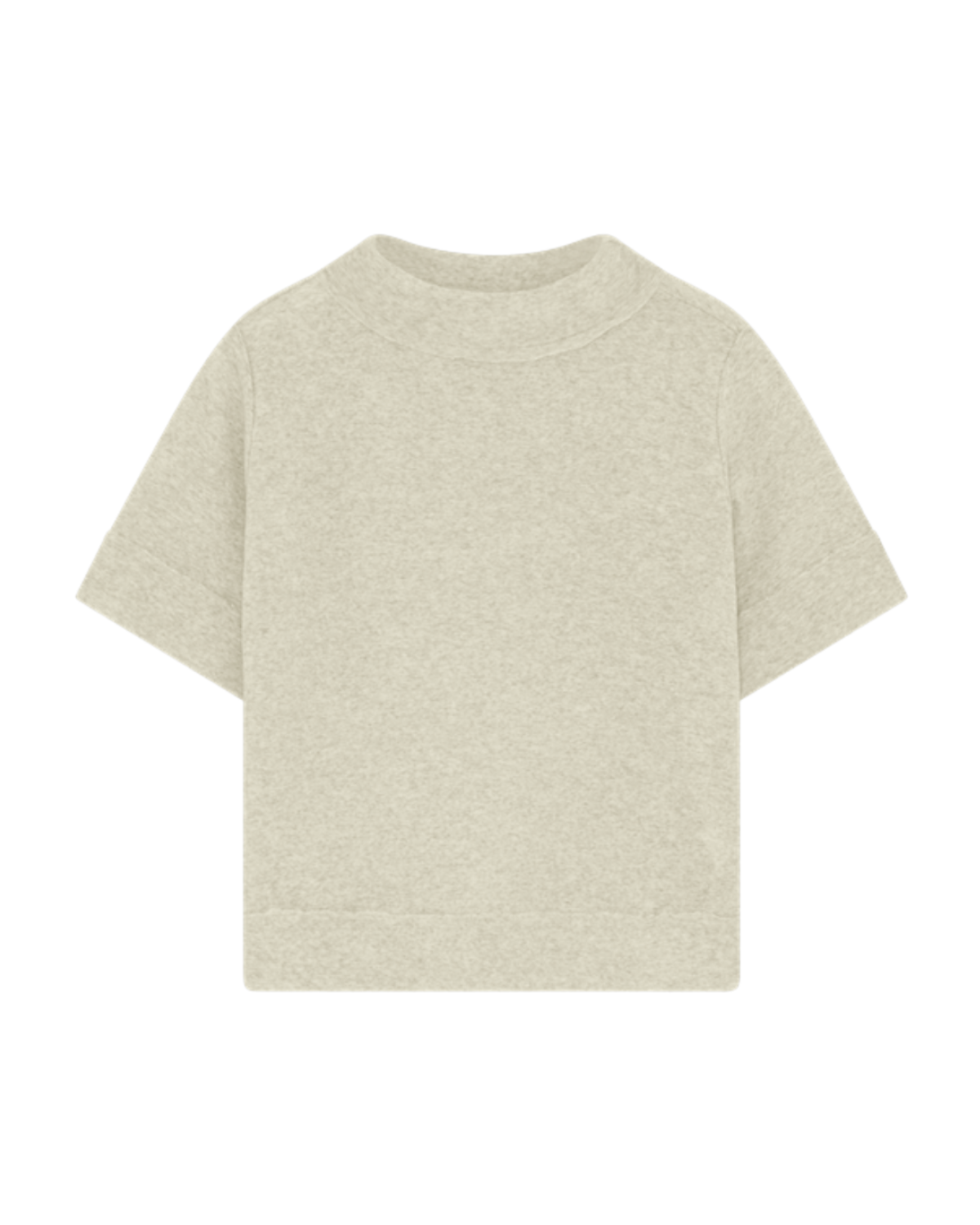 by basics Shirt w Raw Edges ss Pearl grey melange 