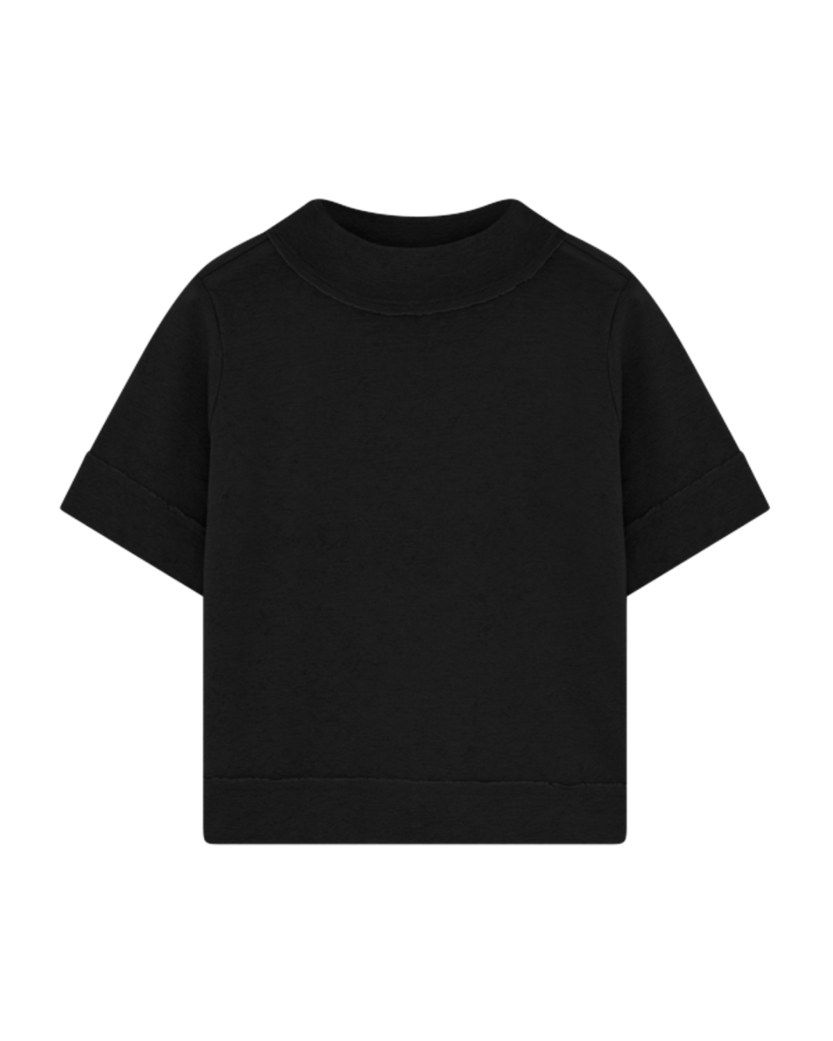 by basics Shirt w Raw Edges ss black 