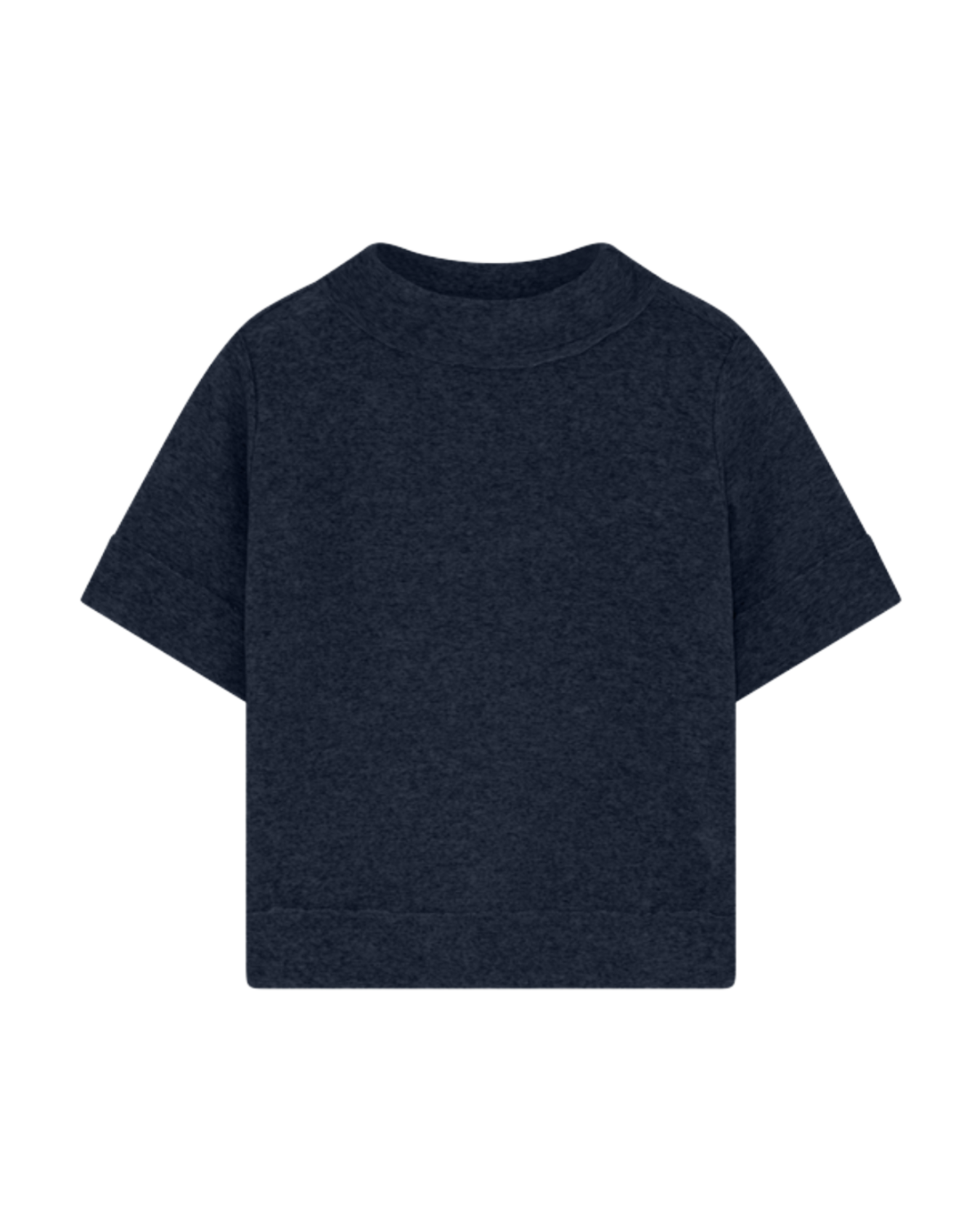 by basics Shirt w Raw Edges ss midnight blue melange  