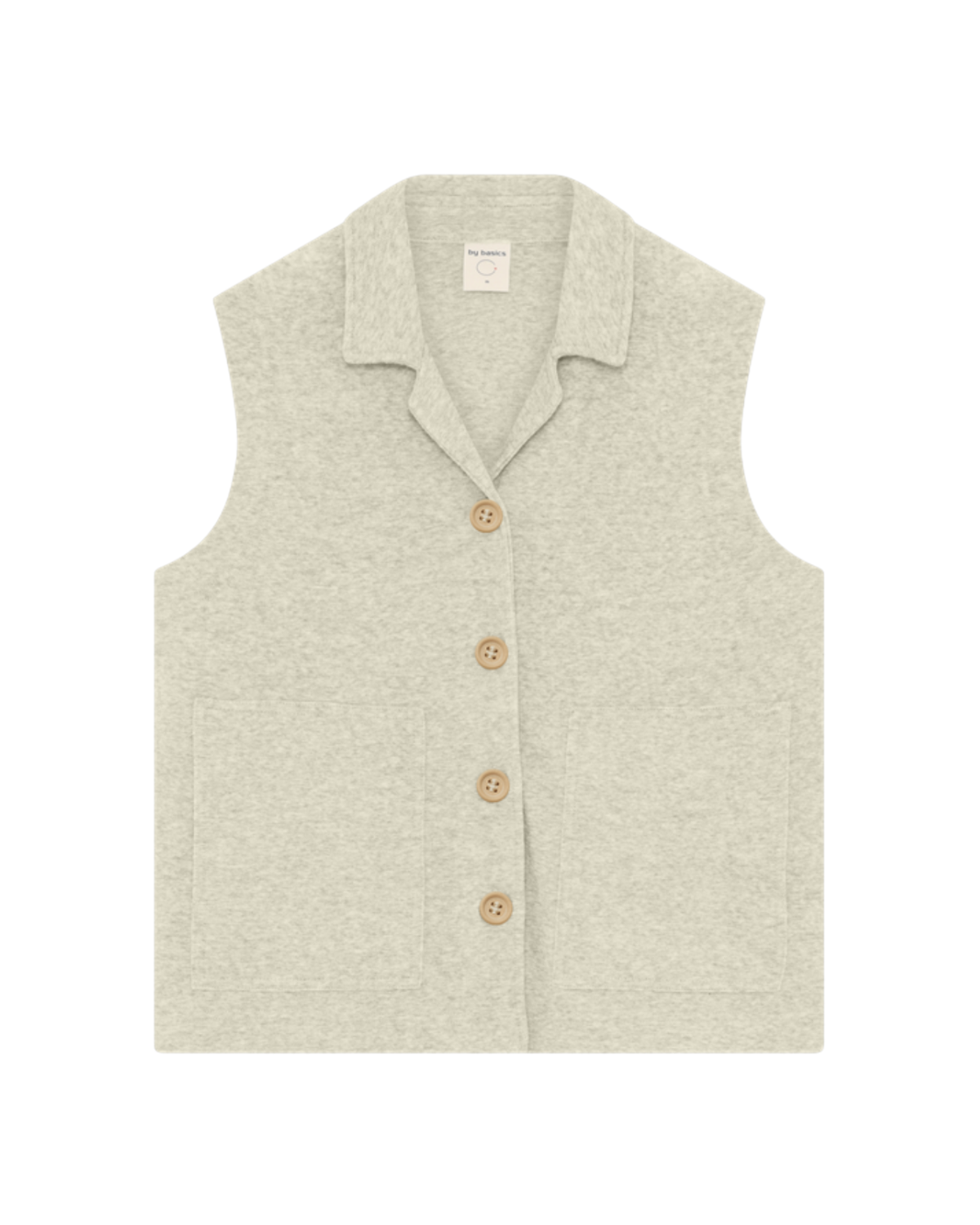 by basics Vest w Open Colar Pearl grey melange 