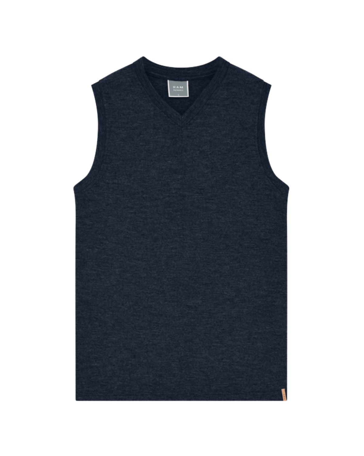 by basics Vest w/v-Neck midnight blue melange  