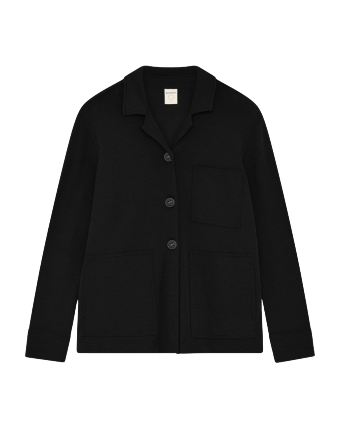 by basics Jacket W open collar black 