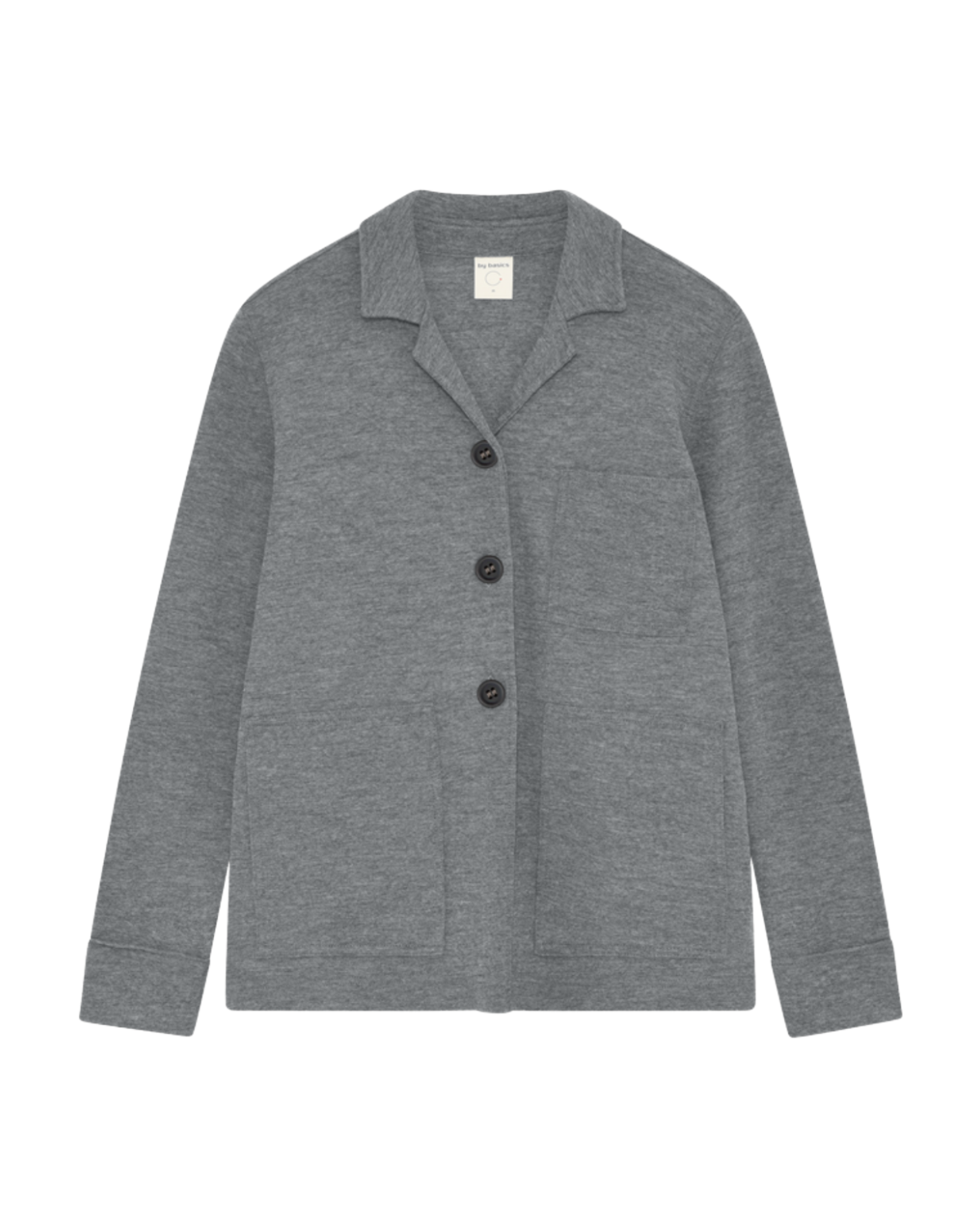 by basics Jacket W open collar Steel grey melange 