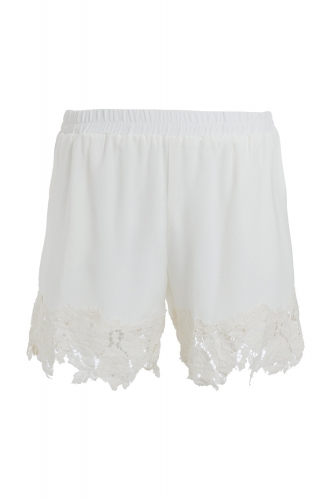 Gold Hawk Julia lace silk shorts - dove