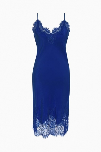 Gold Hawk Coco Bodice Lace Dress - french blue