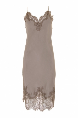 Gold Hawk coco bodice lace dress - stone grey