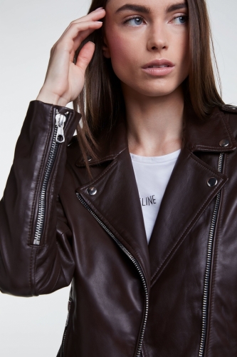 SET Fashion Tyler leather jacket - dark brown