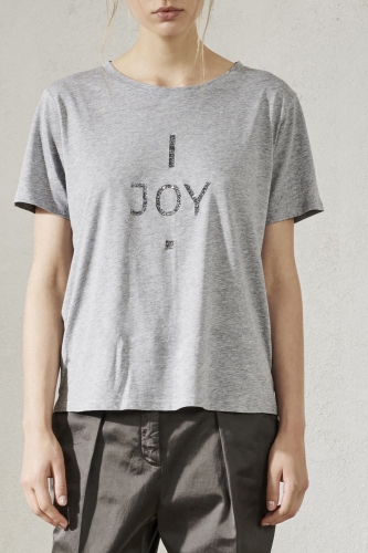 Luisa Cerano T-SHIRT MET PRINT light grey melange 