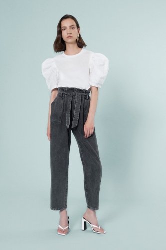 Isabelle Blanche RELAXED DENIM PANTS - nero 