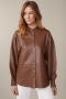 Windsor Lamb Nappa Leather Blouse - copper