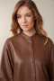 Windsor Lamb Nappa Leather Blouse - copper bij Marja Lamme Fashion Amsterdam!