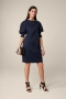 Windsor Cotton Stretch Dress - navy bij Marja Lamme Fashion Amsterdam!