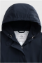 Woolrich Belted fayette light parka melton blue bij Marja Lamme Fashion Amsterdam!