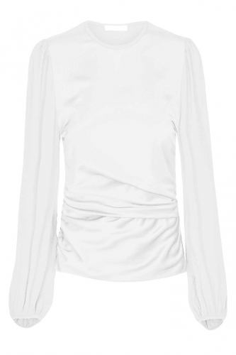 Dorothee Schumacher Playful volume shirt blouse powder white 