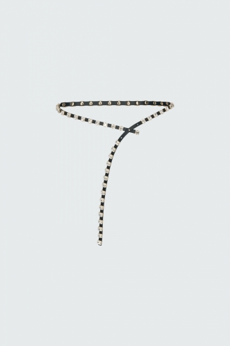 Dorothee Schumacher Glitzy jewelled belt pure black 