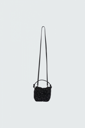 Dorothee Schumacher Softly sparkles small pouch bag charcoal blue 