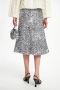 Dorothee Schumacher Shimmering attraction skirt dark metal grey bij Marja Lamme Fashion Amsterdam!