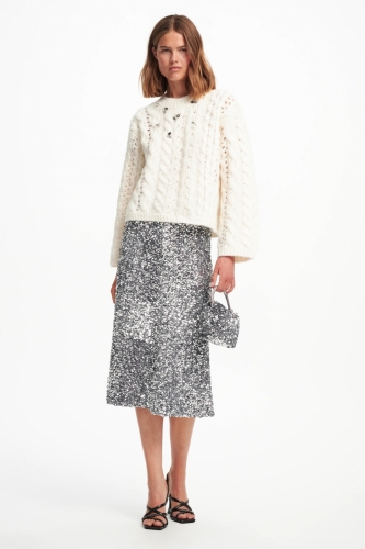 Dorothee Schumacher Shimmering attraction skirt dark metal grey 