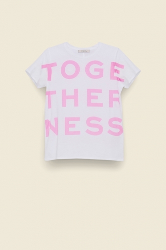 Dorothee Schumacher TOGETHERNESS o-neck white pink mix 