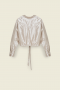 Dorothee Schumacher SHIMMERING EASE blouse shiny white bij Marja Lamme Fashion Amsterdam!