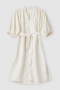 Closed gathered dress ecru 