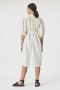 Closed gathered dress ecru bij Marja Lamme fashion Amsterdam!