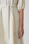 Closed gathered dress ecru bij Marja Lamme fashion Amsterdam!