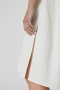 Closed gathered dress ecru bij Marja Lamme fashion Amsterdam!