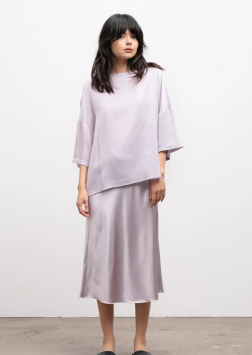 Ahlvar Gallery hana satin skirt Lavender 