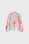 120% lino Short sleeve printed women shirt washed bij Marja Lamme fashion Amsterdam!