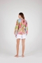 120% lino Short sleeve printed women shirt washed bij Marja Lamme fashion Amsterdam!